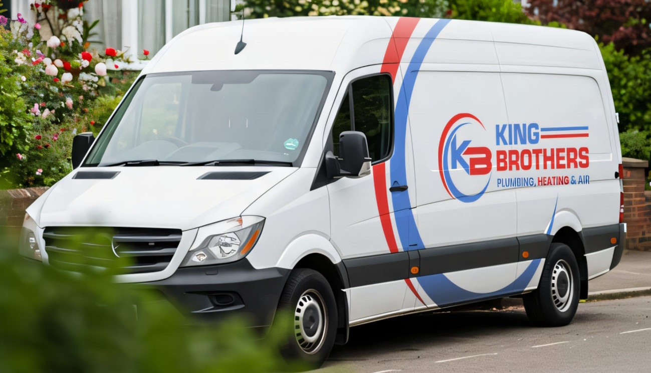 King Brothers Plumbing Heating and Air branded service van
